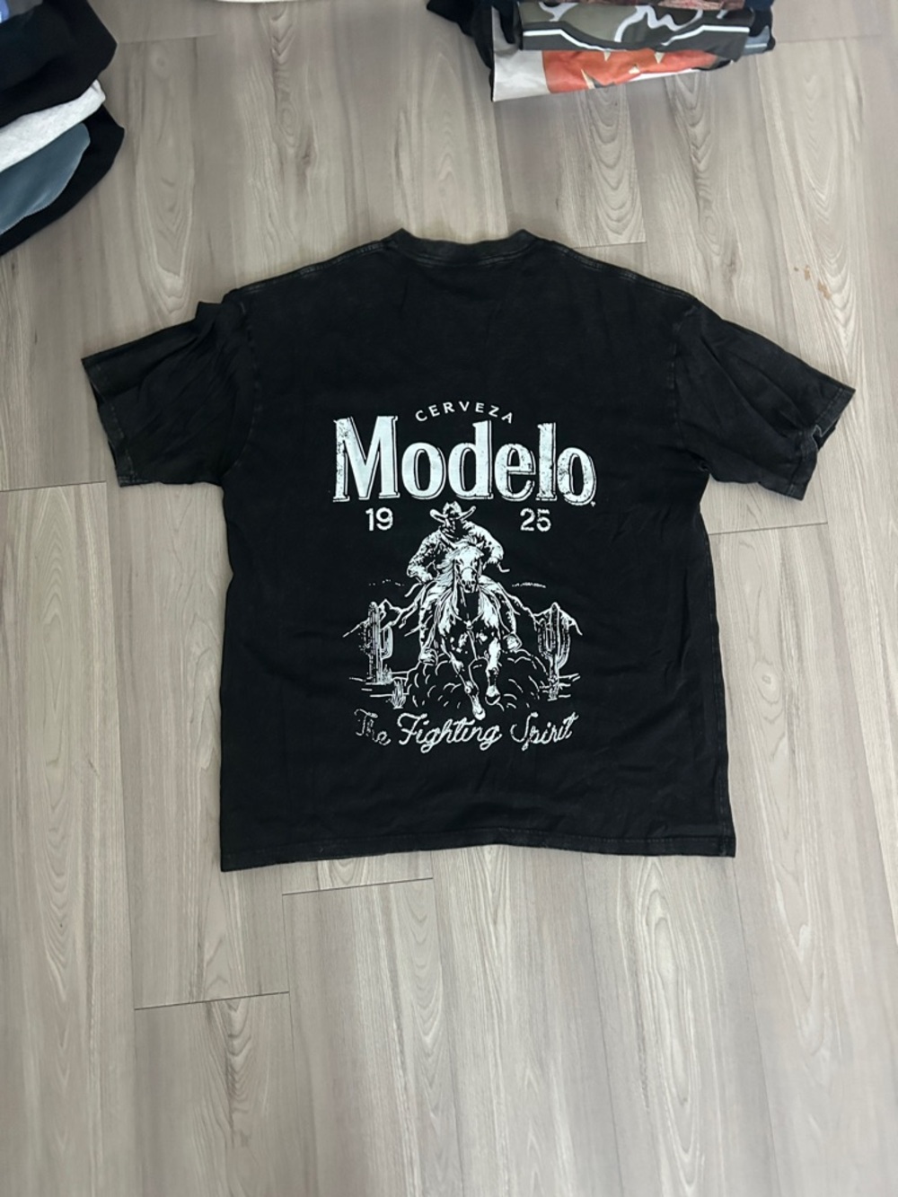 ModelCo Black Graphic Modelo Rodeo Logo Tee